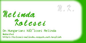 melinda kolcsei business card